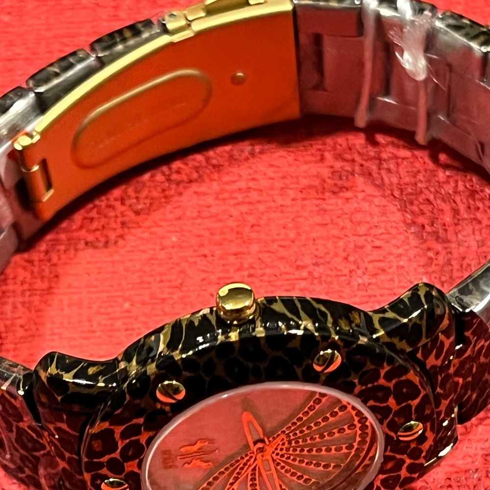 JIVAGO NIB AUTHENTIC LEOPARD & TORTOISE STYLE STAINLESS STEEL WATCH - Picture 11 of 15